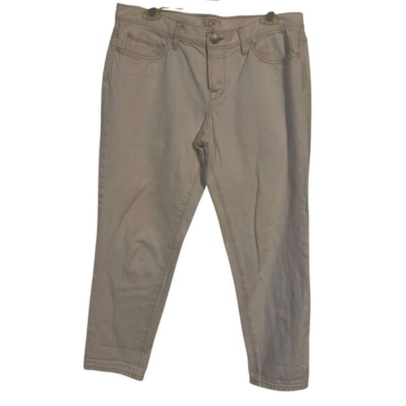 🌹LOFT WHITE CROPPED BOYFRIEND JEANS - Picture 1 of 7